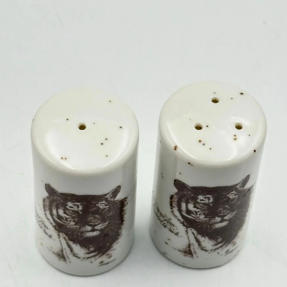SP149-San Diego Zoo and Wild Animal Park Tiger Salt and Pepper Set Made in Japan